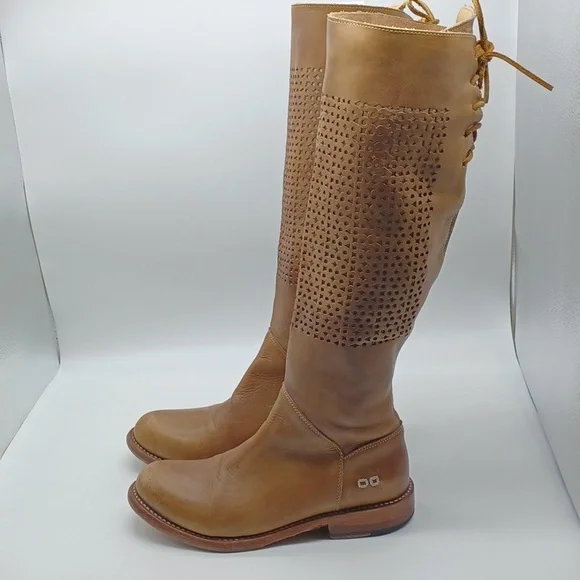 BED STU Cambridge Leather Boots Tall Tan Driftwood SZ 9 - Picture 2 of 16